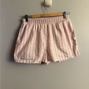 New Look Pink and White Striped High Waist Shorts